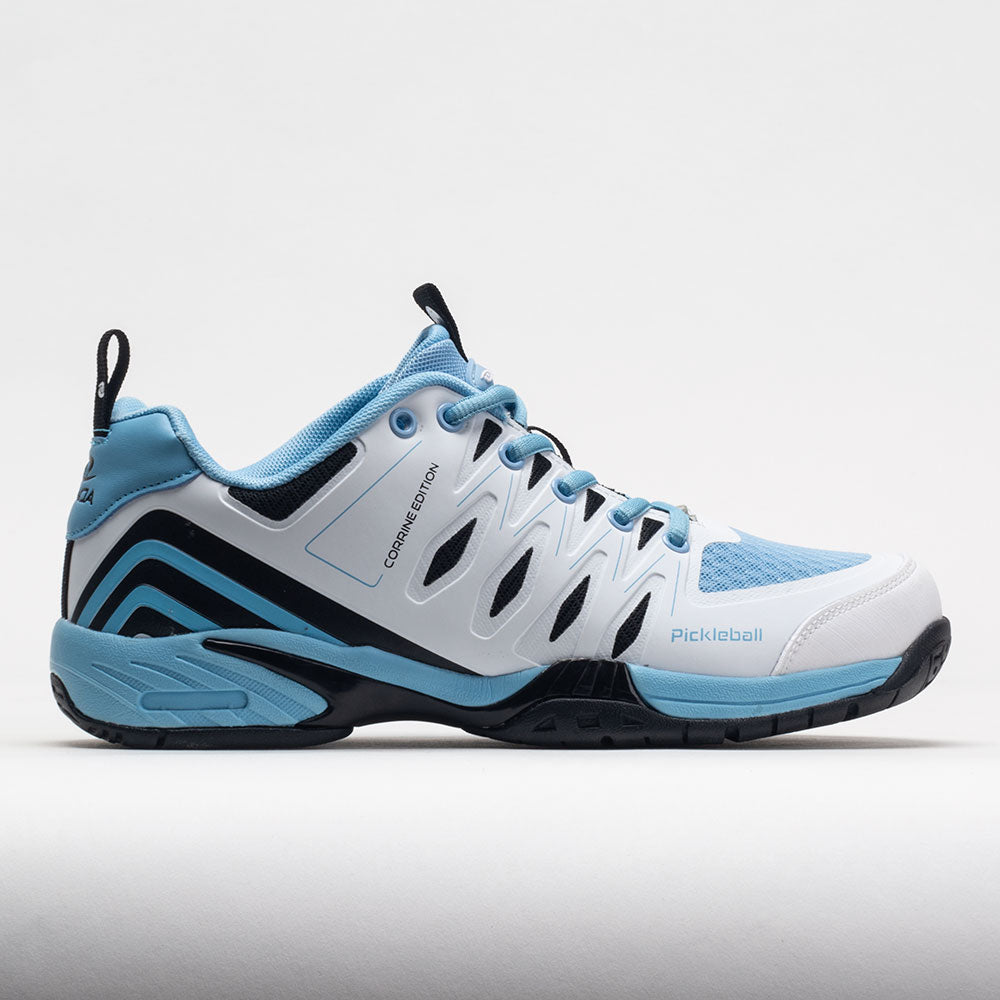 Acacia Corrine Carr Signature Edition pickleball shoe in Light Blue/Black/White, side view
