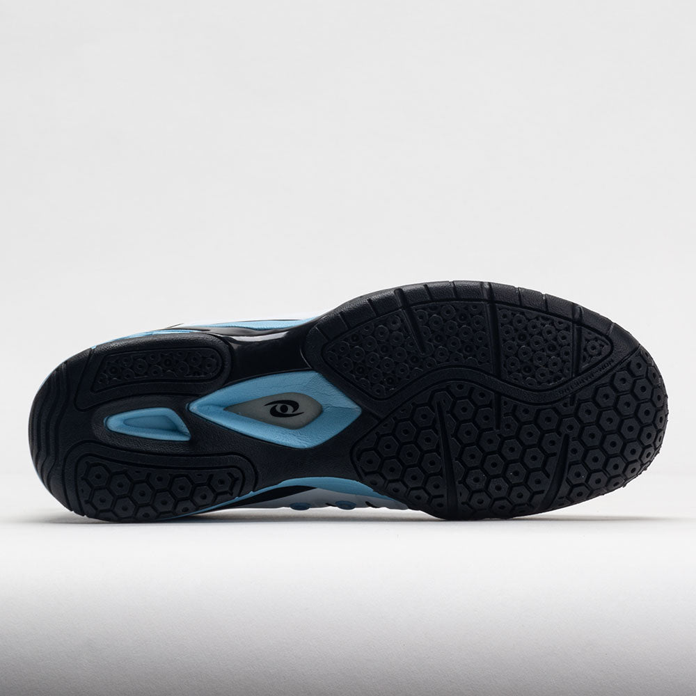 Acacia Corrine Carr Signature Edition pickleball shoe in Light Blue/Black/White, heel view