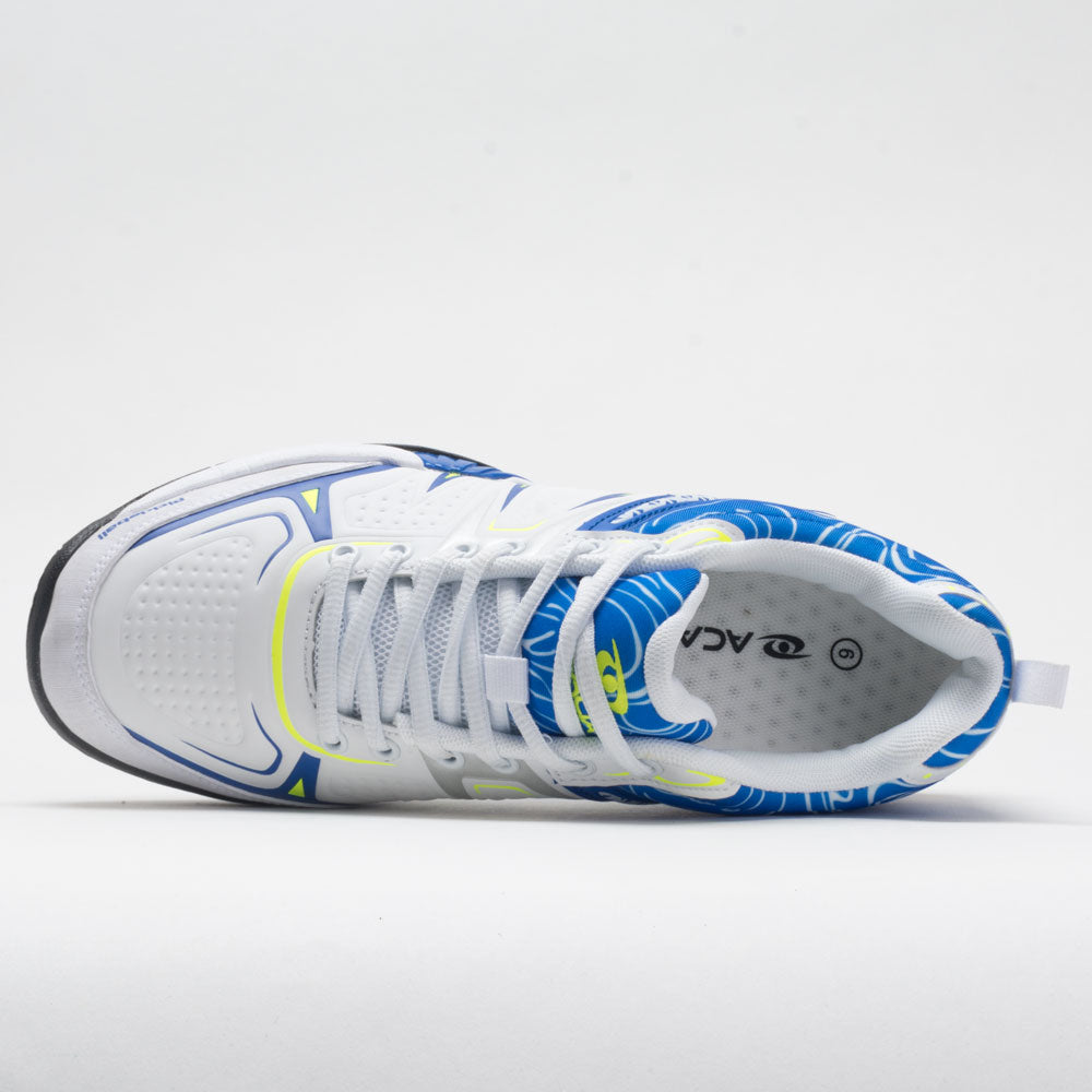 Acacia Dinkshot II Men's pickleball shoe in White/Royal, sole detail